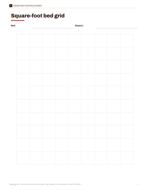 Preview of Printable Plant Spacing Chart